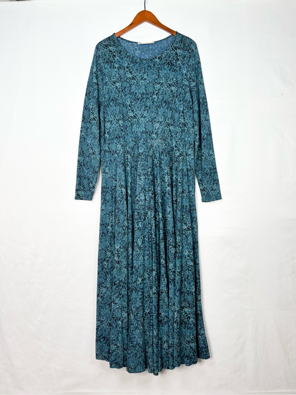 Peruvian Connection Jade Vine Dress Size XL Jade Green Blue Maxi Peru